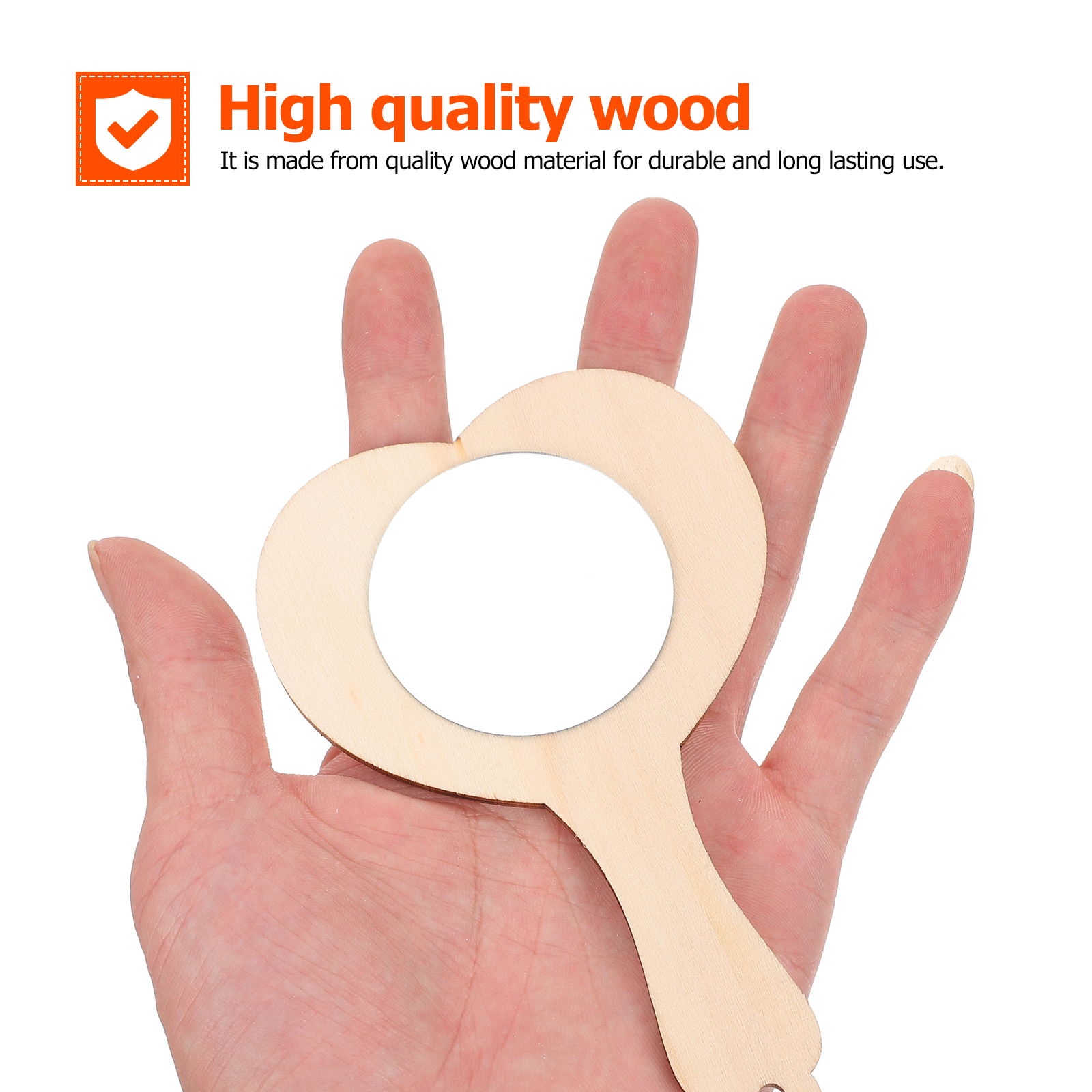 Espejo de madera para manualidades, espejo de mano de madera sin terminar, proyectos para niños, actividades de manualidades para niños, 10 piezas