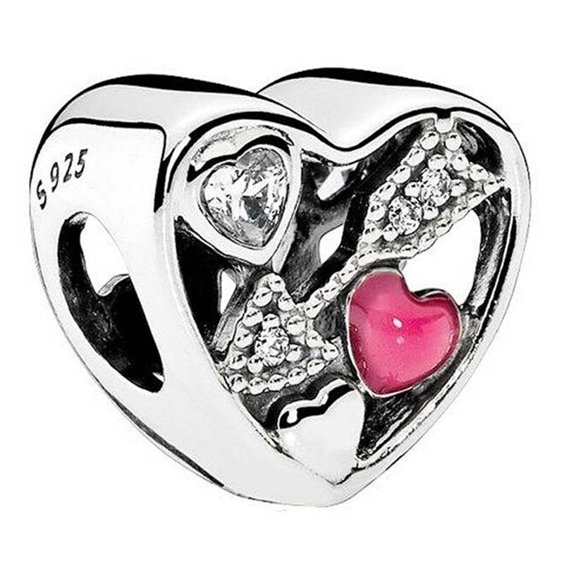 Abalorio con forma de libélula para pulsera, abalorio de Plata de Ley 925 con de amor, mamá, infinito, labios, corazón, compatible con pulsera: 9