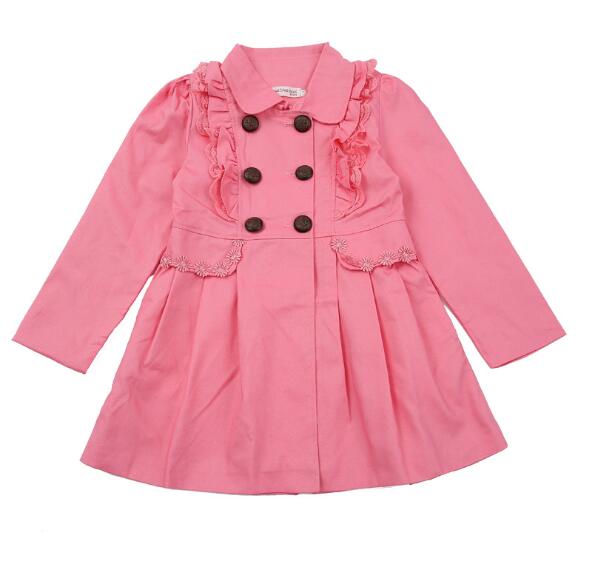 Vêtements d'automne pour enfants filles | trench coupe-vent, style long en coton solide pour filles,