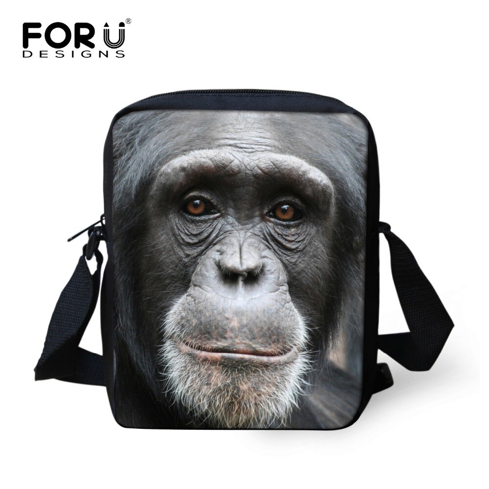 Famous Monkey Men Messenger Bags 3D Zoo Aniamal Man Mini Crossbody Bags Brand Casual Male Travel Bag