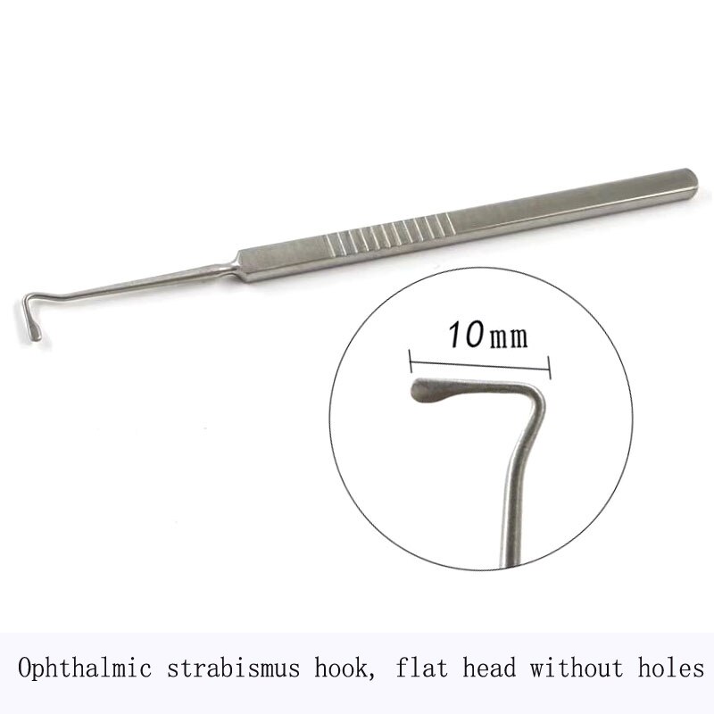 Ophthalmology strabismus hook strabismus pull hook eye pull hook with hole without hole round head flat head pull hook: Black & Silver