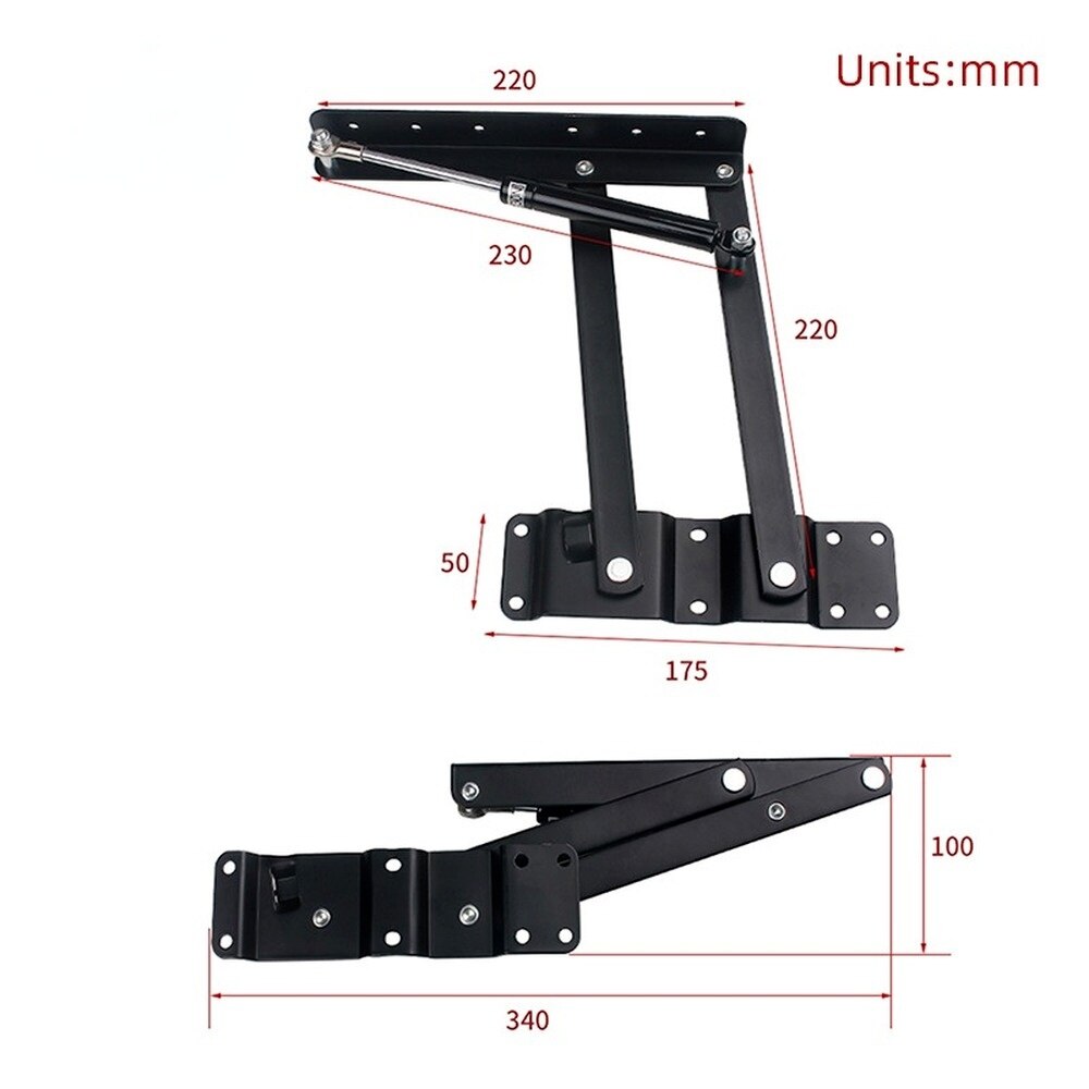 2PCS Folding Hydraulic Coffee Table Hinge Furniture Lifting Top Mechanical Hardware Lifting Table Computer Desk Frame