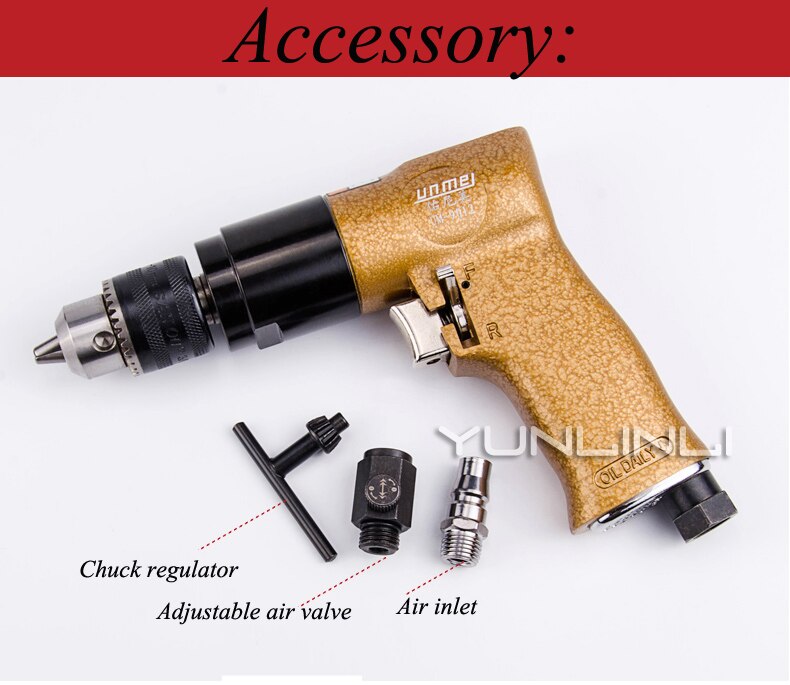 Air Drill 10MM Pneumatic Gun Drill 13mm Drilling / Tapping Machine 9012/9013