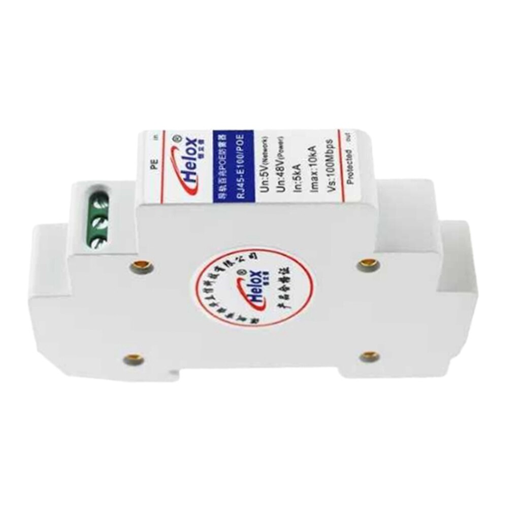 Rail Network RJ45 POE Surge Protector Thunder Lightning Arrester Device Rail Type 100M Network POE Lightning Protection Device