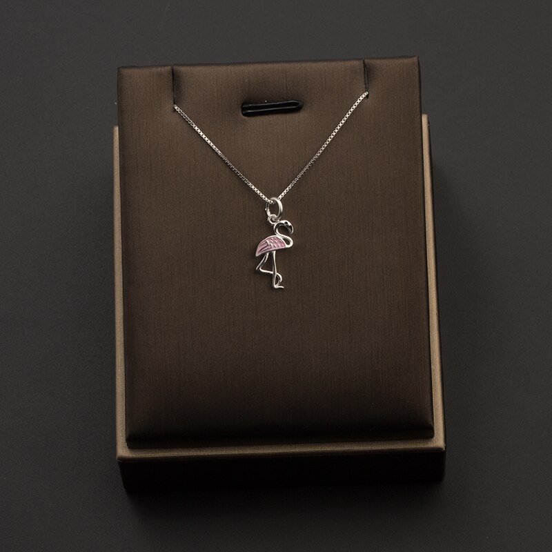 925 sterling sølv flamingo charms vedhæng til halskæde armbånd gør diy kvinder pige fødselsdag bryllup 1 stk