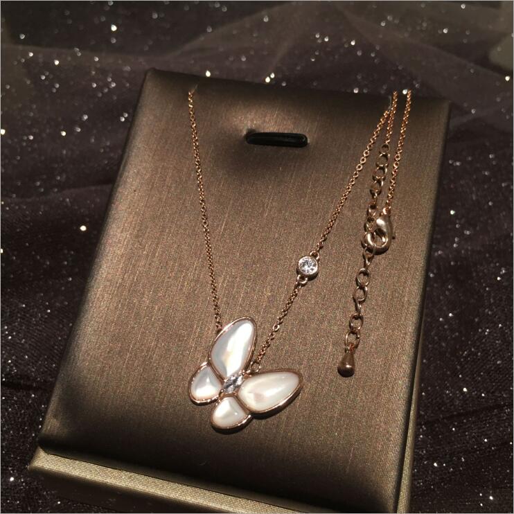 Donne Borsette Farfalla Anello stereo Regolabile Anello di Apertura Della Collana impostato