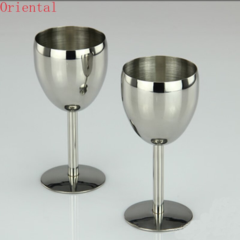 2 Stuks Wijnglazen Rvs 18/8 Metalen Wijnglas Bar Wijn Glas Champagne Cocktail Drinken Cup Charms Feestartikelen