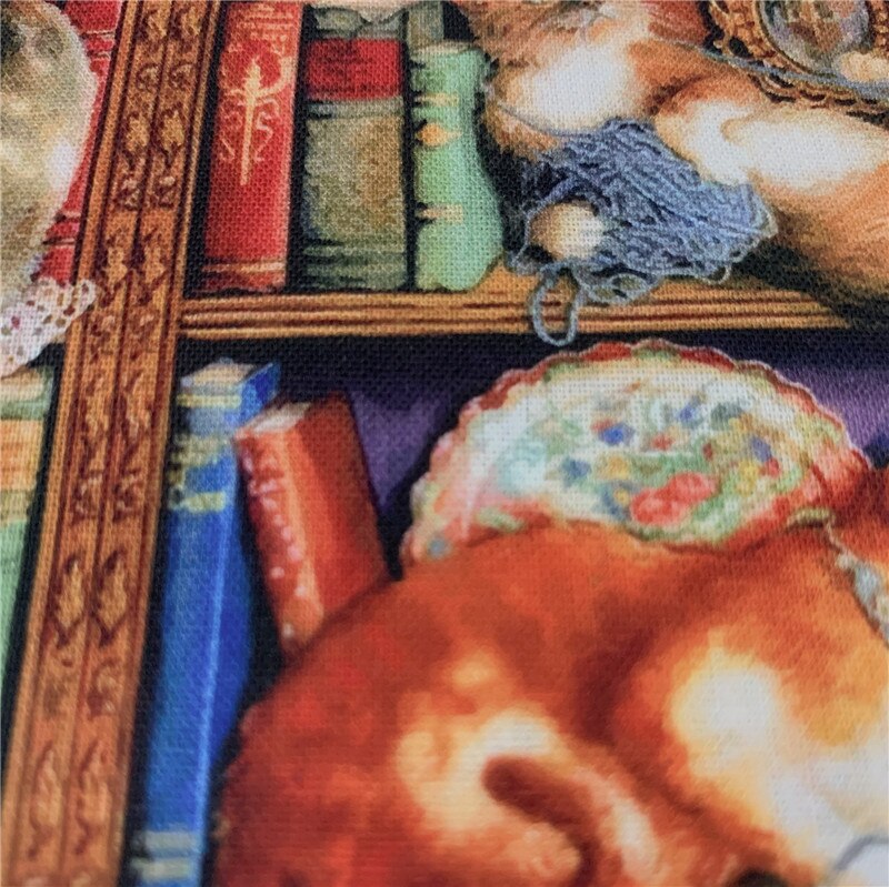 Boeken Kat Gedrukt Plain Katoen Stof Voor Naaien Quilten Accessoires Diy Kinderen Laken Kussensloop Patchwork Materiaal