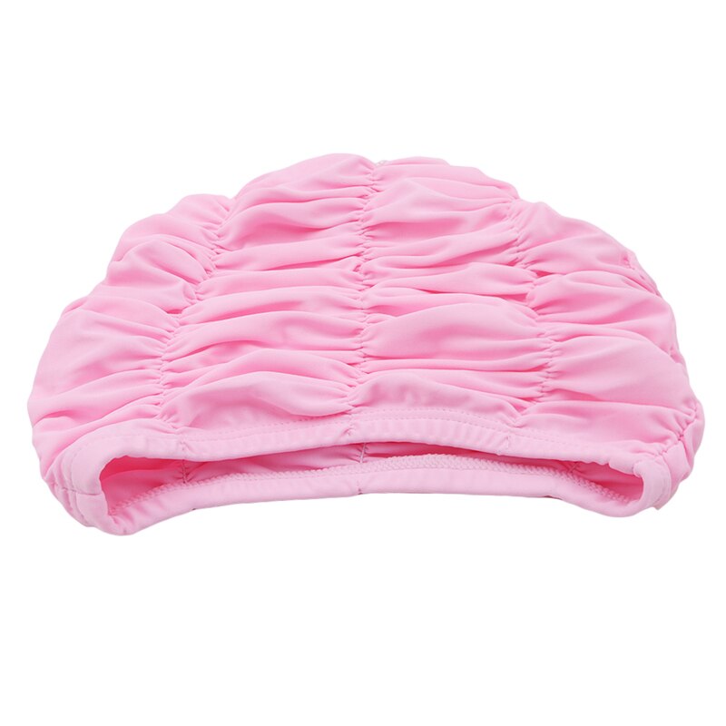 Schattige effen kinder grote oorkappen badmuts comfortabele opvouwbare kinderbadmuts: Roze