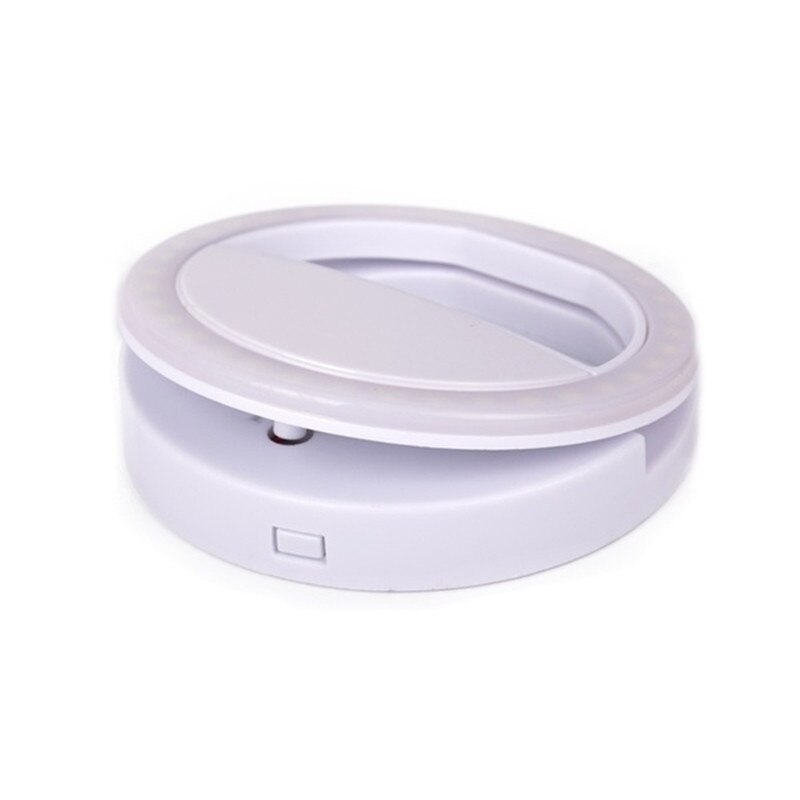 Anillo de luz LED con Clip para teléfono móvil, anillo de luz portátil para Selfie, para teléfono móvil: white