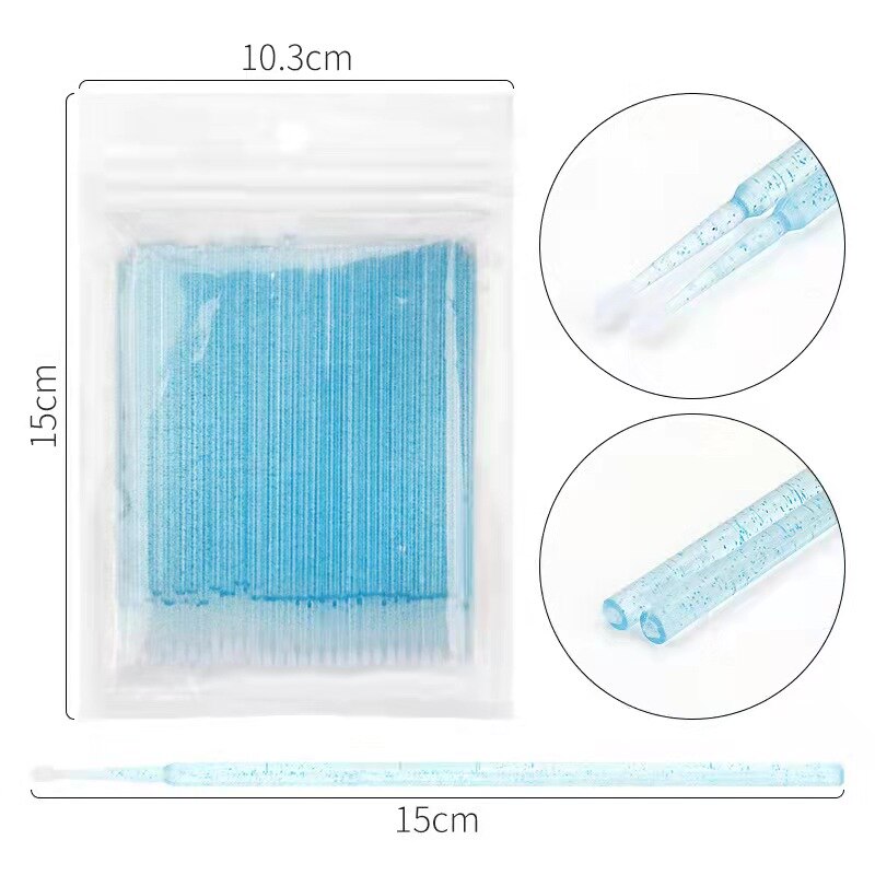 Nuovo 100/5 pz/borsa monouso MicroBrush ciglia estensione ciglia individuali rimozione tampone Micro spazzola per strumenti di estensione ciglia: 100PCS-BL