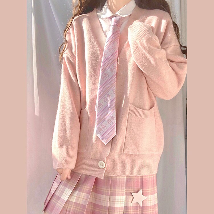 Skolepige uniform jk cardigan løs jk sweater frakke japansk skoleuniform japanske uniformer chandail