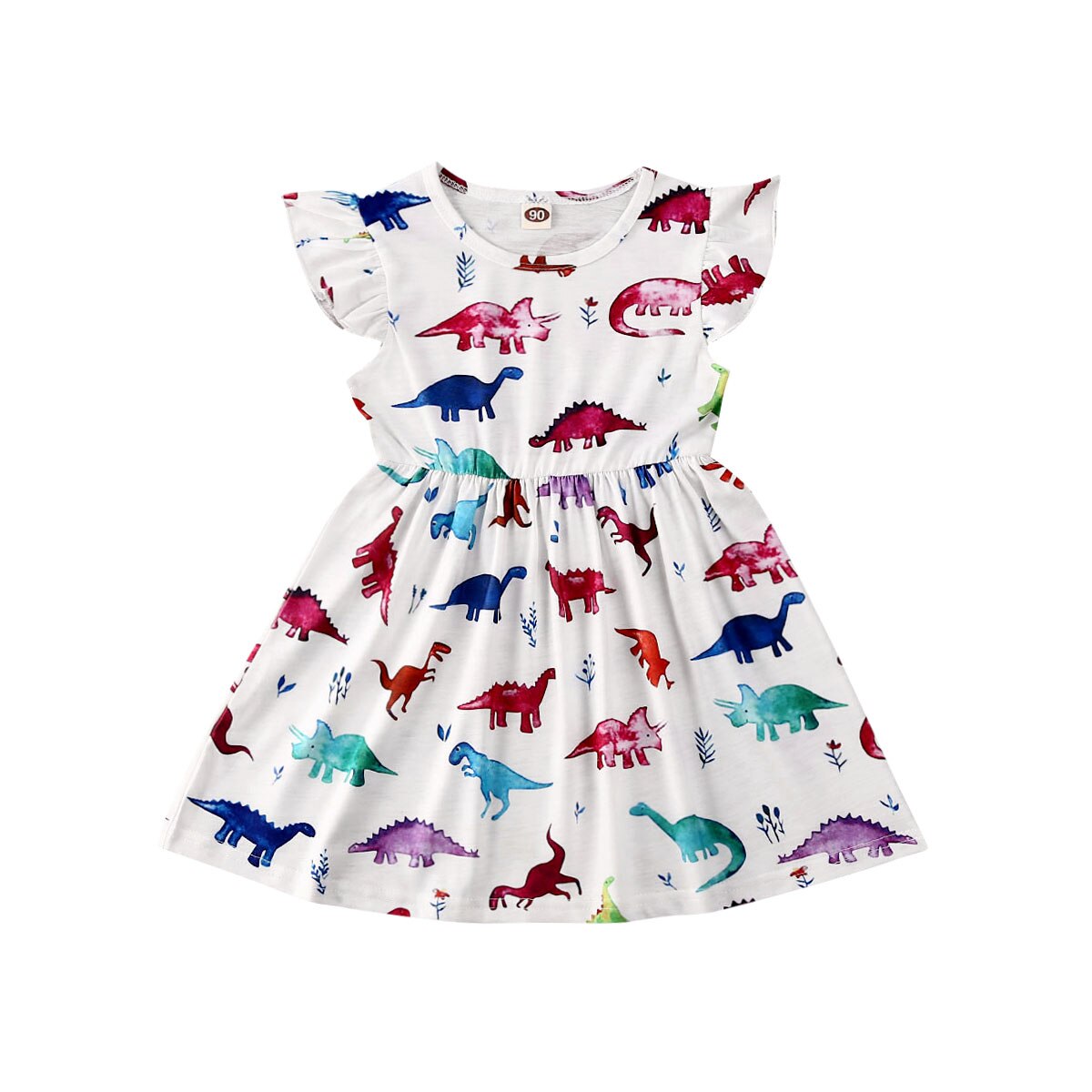 Baby sommer tøj toddler børn baby piger kjoler farverige dinosaur kjole fest prinsesse blomster tøj