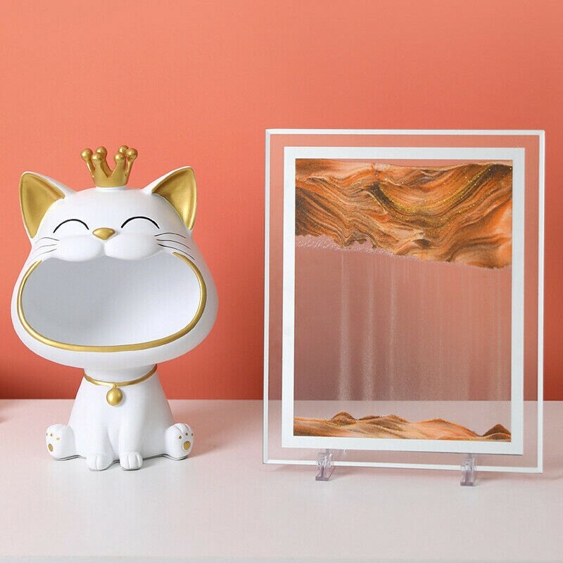 Moving Sand Picture Frame Liquid Landscape Painting Glass Photo Desk Ornaments 3D Vision Flowing Sand Painting: Auburn
