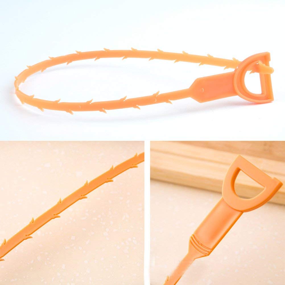 7Pcs Drain Snake Set, 5Pcs Drain Relief Tool + 2Pcs Drain Snake Hair Clog Remover for Kitchen Sink Bathtub Shower