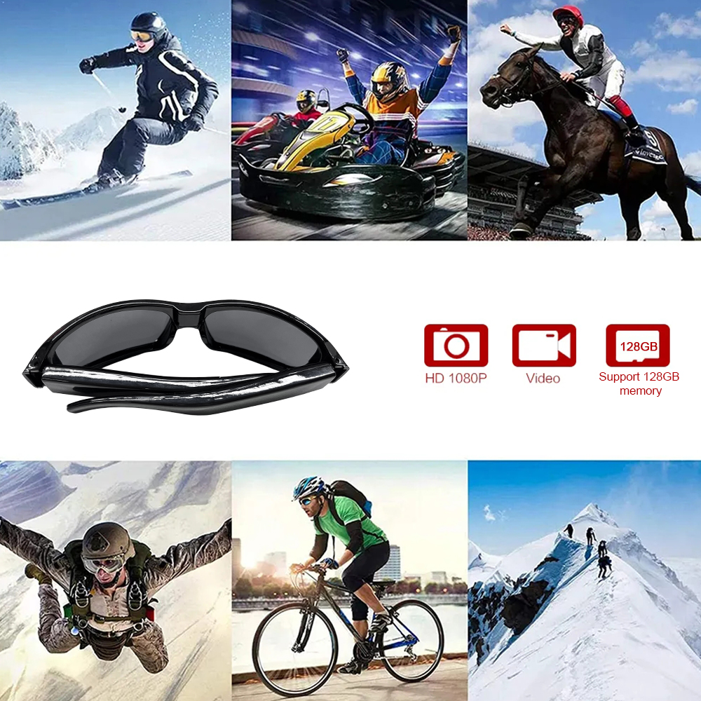 1080P Riding Glasses Eyewear Outdoor Sports Driving Glasses Camera DVR Sunglasses Digital Audio Video Recorder Camcorder 300mAh