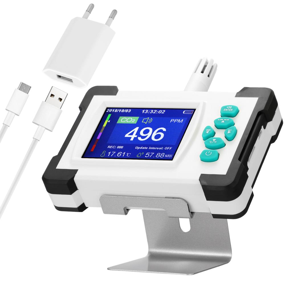 Professionele CO2 Meter Detector Kooldioxide Monitor Usb Temperatuur-vochtigheidsmeter Luchtkwaliteit Detector Gas Analyzer