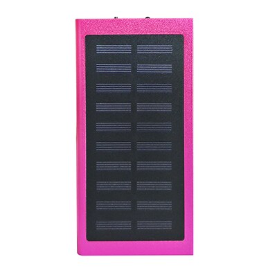 20000mAh Solar Power Bank Externe Batterij snel opladen Dual USB Powerbank Draagbare Mobiele telefoon Oplader voor iPhone 8 X xiaomi: Rood