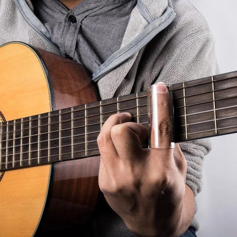 Barra deslizante de guitarra de 60MM, diapositivas de dedo de Metal/acrílico de acero inoxidable para guitarra, ukelele, instrumentos de cuerda, accesorios para guitarra, 1 ud.