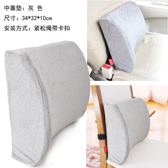 Office Chair Back Support Pillow Lumbar Support Cushion Waist Pain Memory Foam Soft Cushion for Car Seat Desk Computer: gray