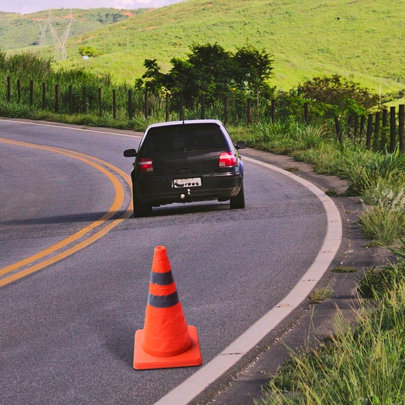 AMS-Reflective Cone 40Cm Warning Reflective Cone Traffic Movement Retractable Collapsible Convenient Storage