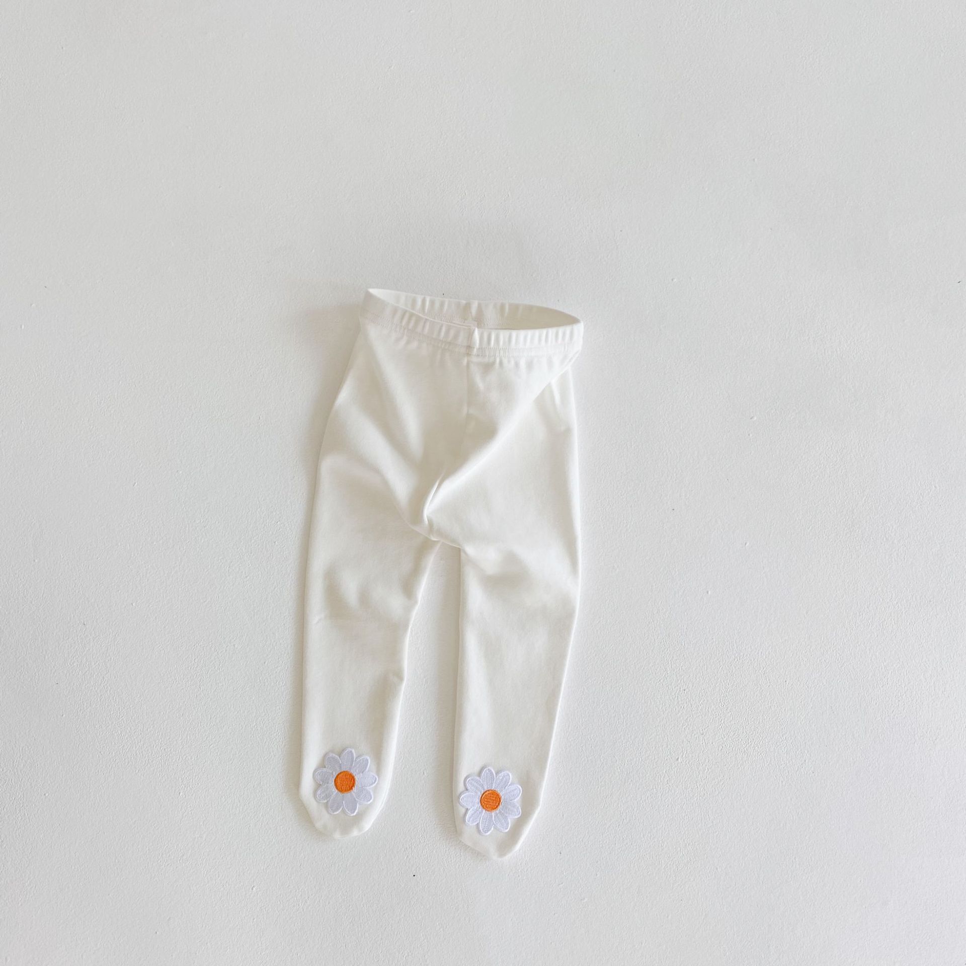 Katoenen Baby Meisje Panty Leuke Daisy Bloem Patch Kids Jongens Panty Kinderen Kousen 0-24M: 95193white / 12m