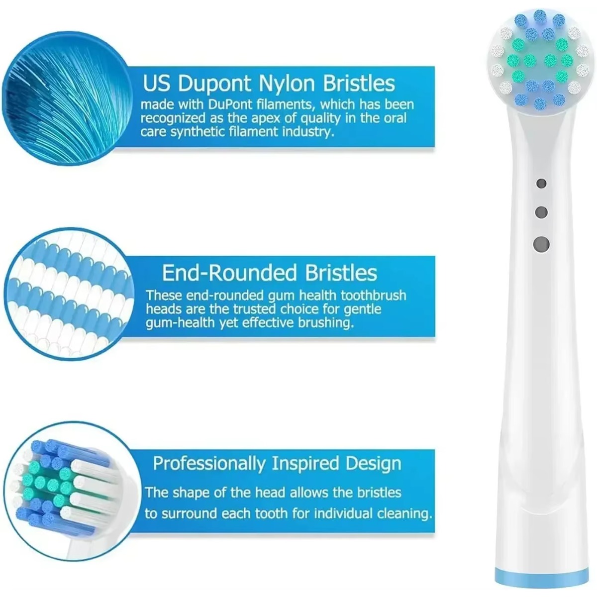 Ersättningsborsthuvuden kompatibla med oral-b eltandborste , 4 st -20 st eltandborsthuvuden