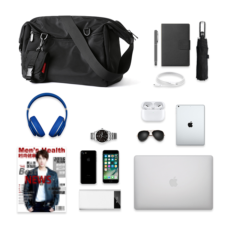 MOYYI Herren-Kuriertaschen, lässig, wasserdicht, Umhängetasche, für 14-Zoll-Laptop, Umhängetasche, Unisex, Reise-Sporttasche