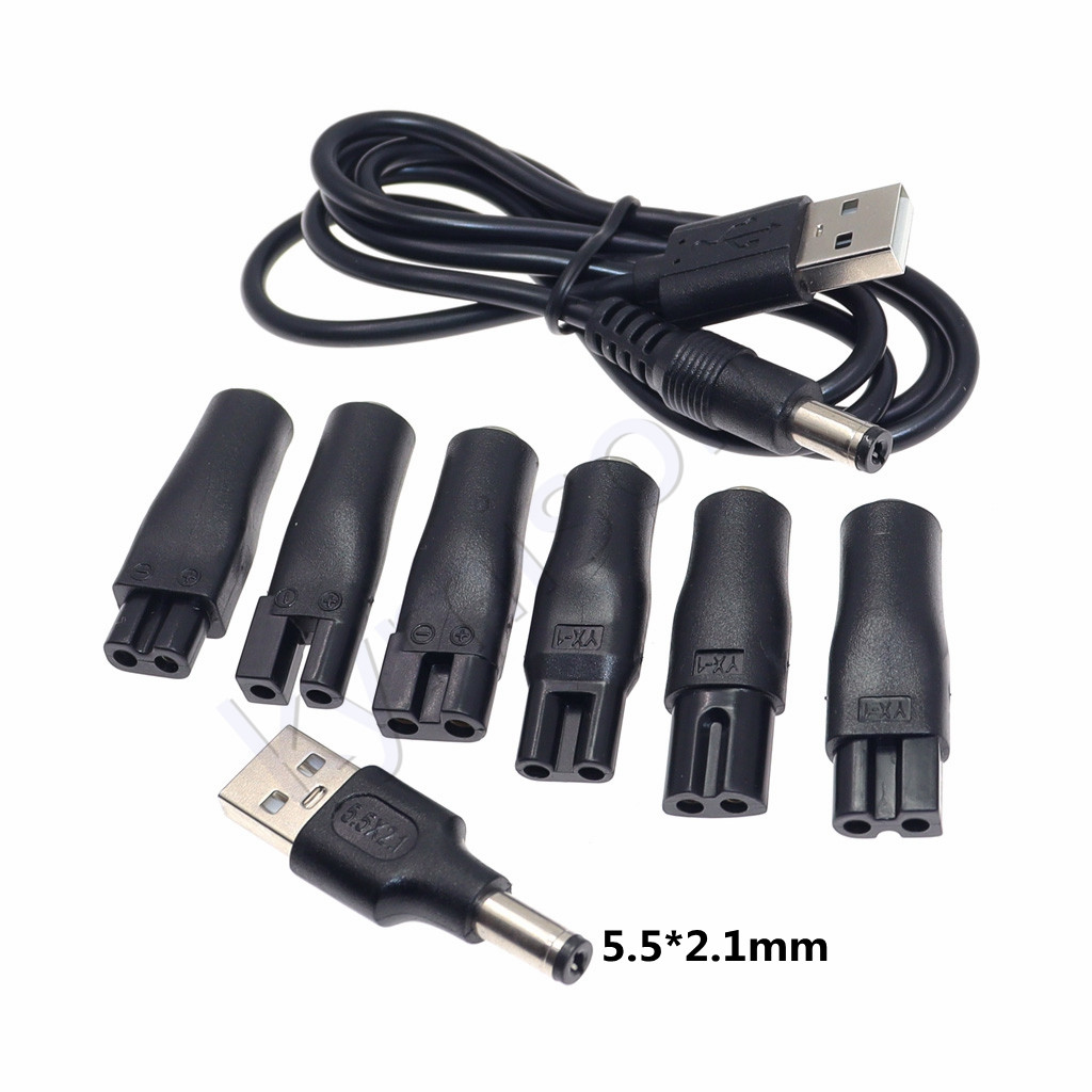 8 stuks netsnoer 5V vervangende oplader USB-adapter geschikt voor alle soorten elektrische tondeuses