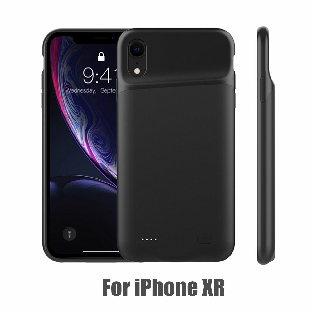 Amstar Externe Batterij Oplader Gevallen Voor Iphone X Xr Xs Max Portable Backup Powerbank Case Voor Iphone X Xs Max batterij Case: B28 Black XR