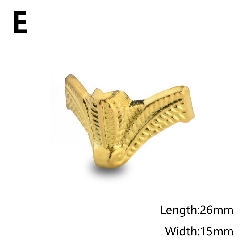 Antique Corner Protector Box Wood Case Decorative Feet Leg Corner Bracket Furniture Hardware Feet Leg Corner: E
