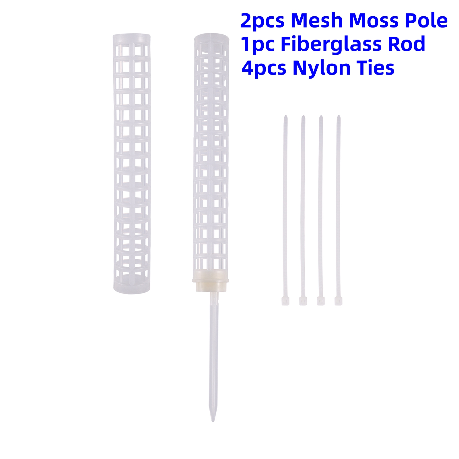 1PC Plant Climbing Trellis Stackable Mesh Moss Pole Monstera Plastic Net Stereotyped Coconut Palm Green Dill Column: Silver