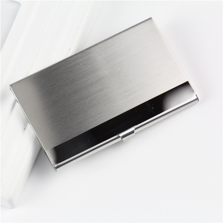 Exquisite Aluminum Antimagnetic Card Holder Women Men Metal Credit Card Business Card Holders Simple Purse Wallet: Blue