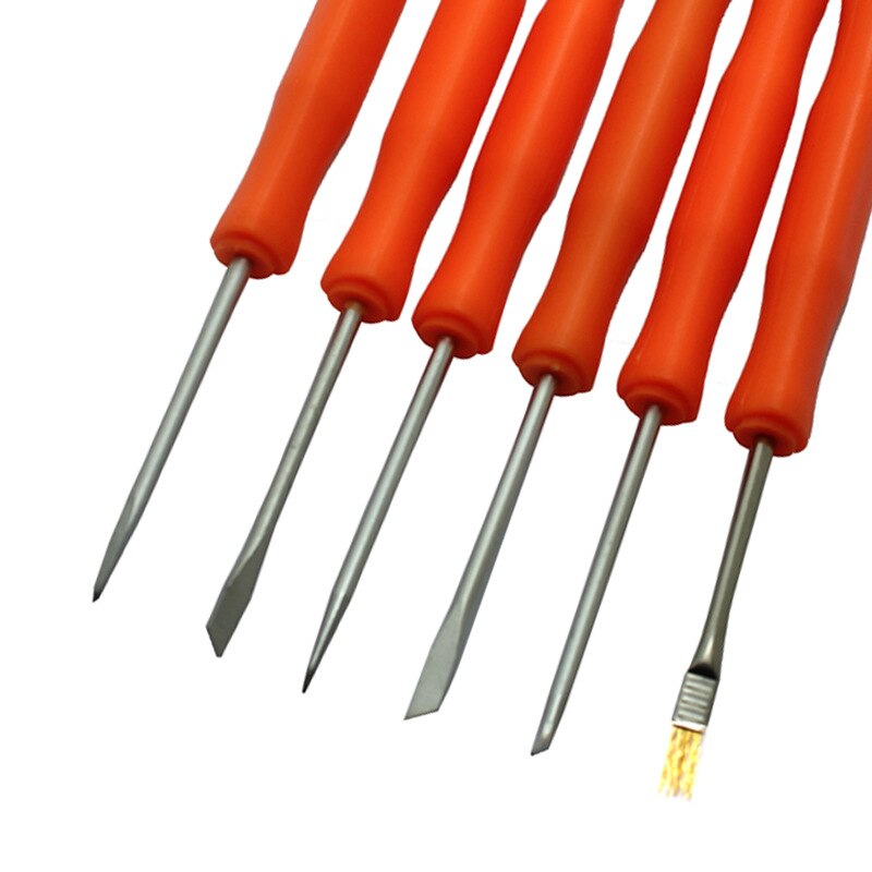 6 pièces en acier ensemble d'outils de soudure ensemble de réparation composants électroniques soudage meulage nettoyage réparation outil pour les travaux de montage
