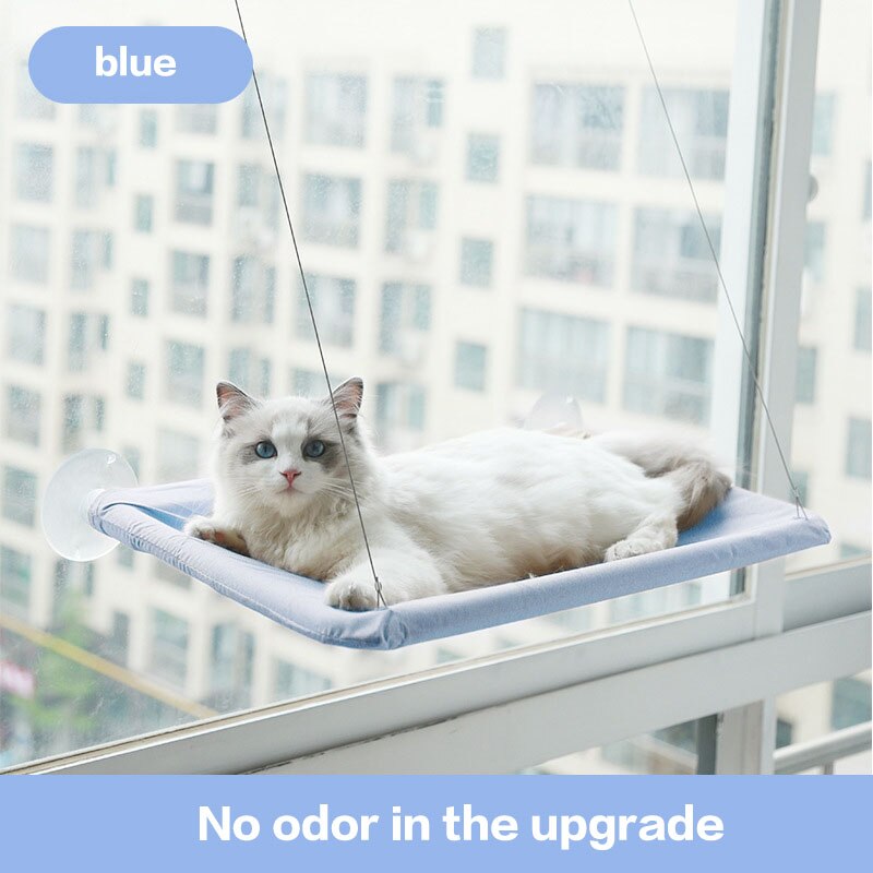 Leuke Huisdier Opknoping Bedden Lager Kat Zonnebaden Lounger Mount Huisdier Kat Hangmat Comfortabele Kat Huisdier Bed Plank Zetel Bedden: Haze blue
