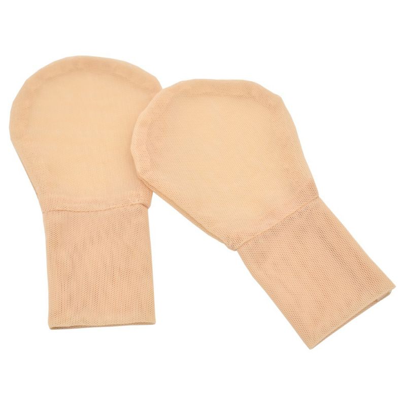 Newborn Anti Scratching Mittens Summer Breathable Mesh Baby Gloves Kids Protection Face Gloves Mittens: Flesh Color