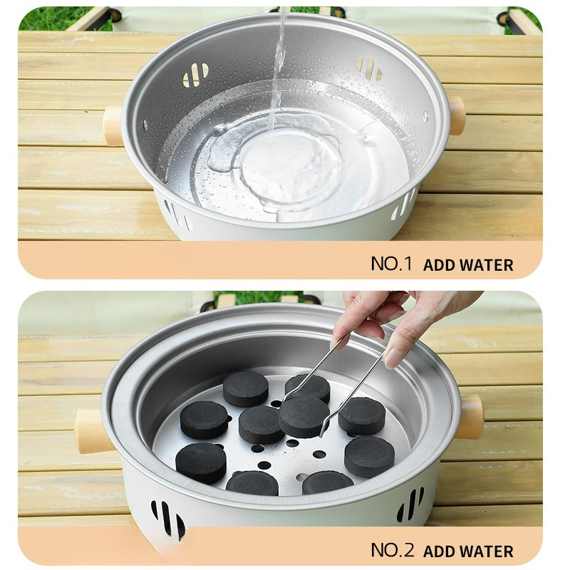 Portable Outdoor Barbecue Grill for A Picnic Barbecue and Barbecuing Barbecue Stove Set of Utensils Basin Tea Stove