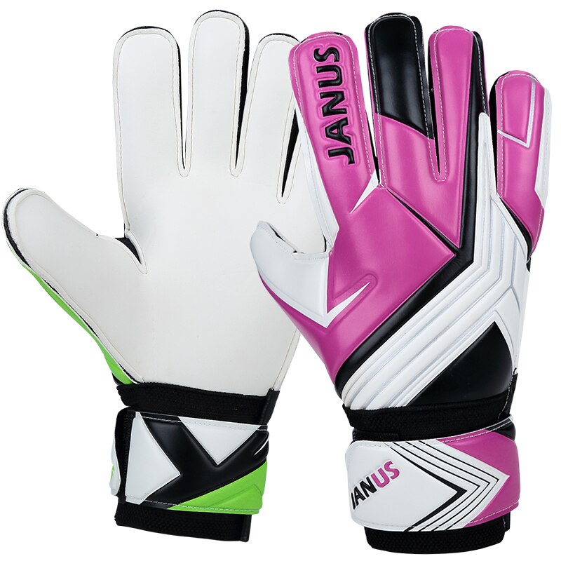 JANUS, guantes de portero coloridos con personalidad, rojo, verde, espesados, fútbol, guantes de portero, Palma de látex S227