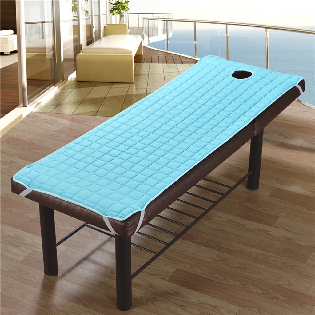 Matelas de Table de Massage SPA | Linge de lit, housse de matelas pour Salon de beauté avec trous de visage, lits adaptés à 75x28 pouces: Blue as described