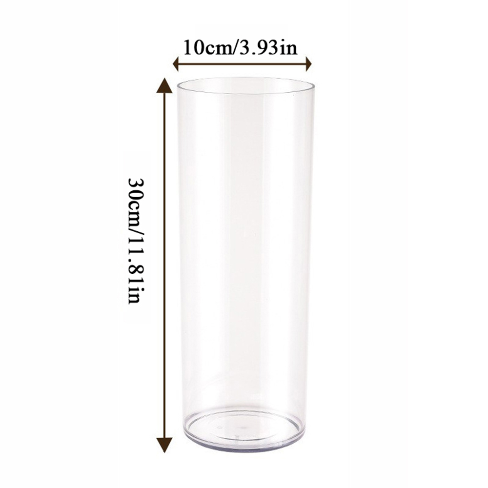 Acrylic Clear Cylinder Flower Vase Unbreakable Hurricane Tall Large Plastic Vases for Wedding Centerpieces Hydroponic Decor: Red