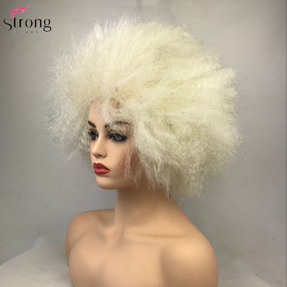 Strongbeauty jumbo afro paryk syntetisk hår pink/gul klovne parykker cosplay halloween