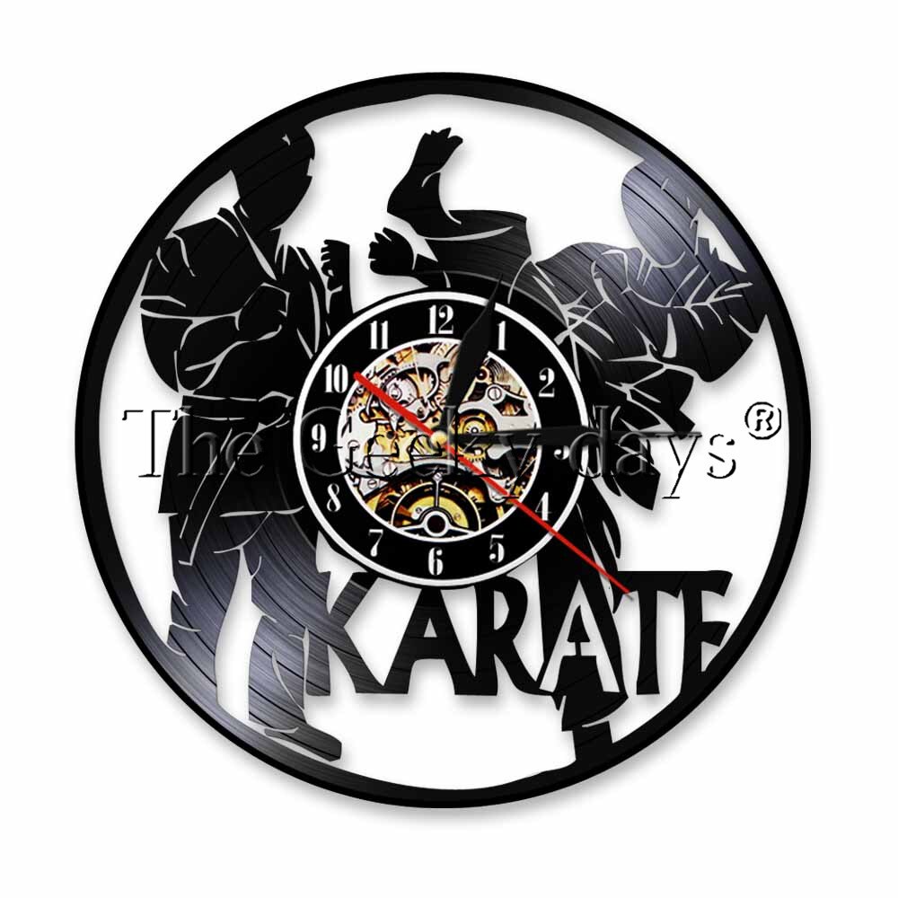 1 styk karate vinyl ur led væglampe record sportmen boligindretning ur håndlavet til karateka: Ingen led