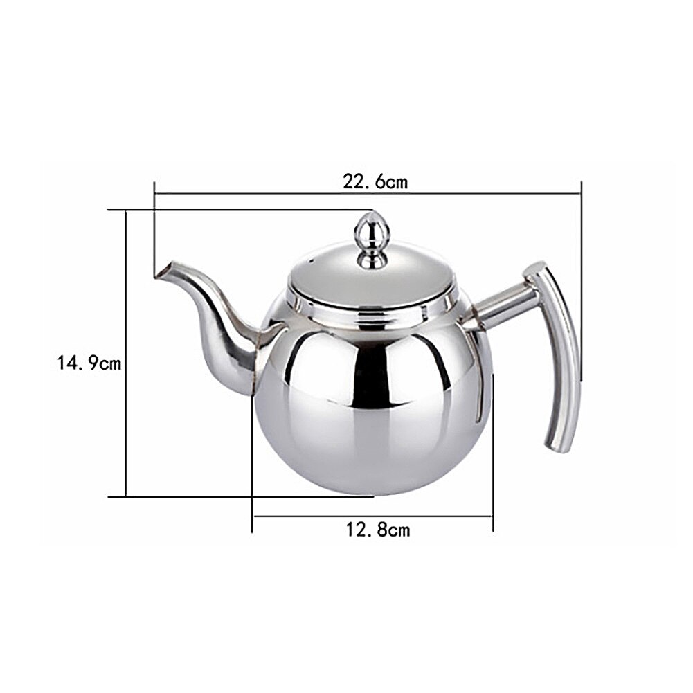 0.8/1L Stainless Steel Loose Tea Pot Strainer Filter Infuser Kettle Coffee Jug
