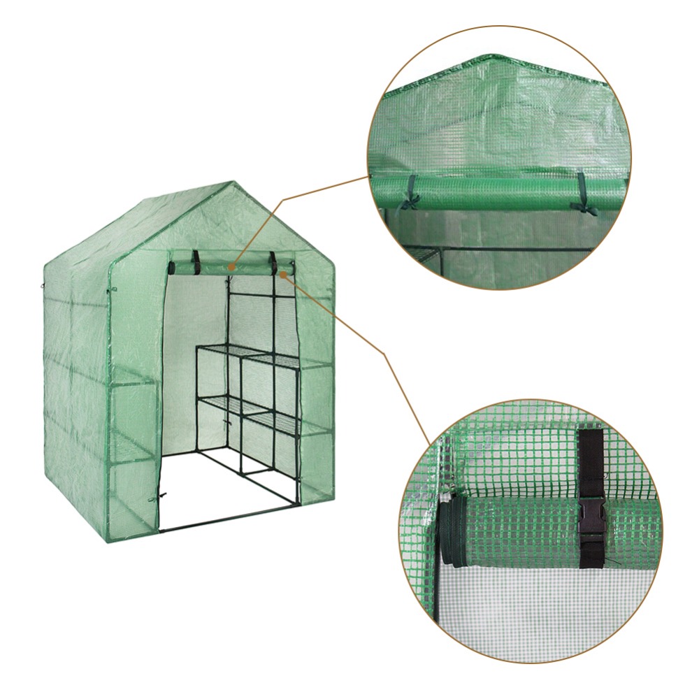 Portable Plastic Garden Greenhouse Cover For 2 Layer Mini Walk In Greenhouse Outdoor Protect Plants Flowers (no Iron Stand)