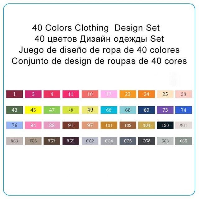 TOUCHNEW 30/40/60/80 Colors Art Markers Alcohol Based Markers Drawing Pen Set Manga Dual Headed Art Sketch Marker Pens: 40 Colors Clothing
