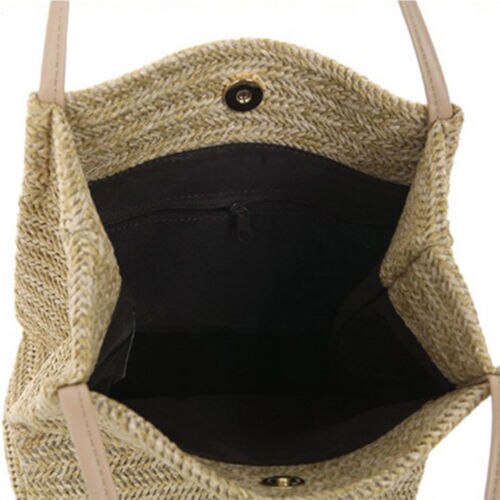 Womens Storage Bags Women Summer Beach Straw Bags Large Woven Bags Purse Tote Handbags Women's Straw Handbag Shoulder Bag Tote