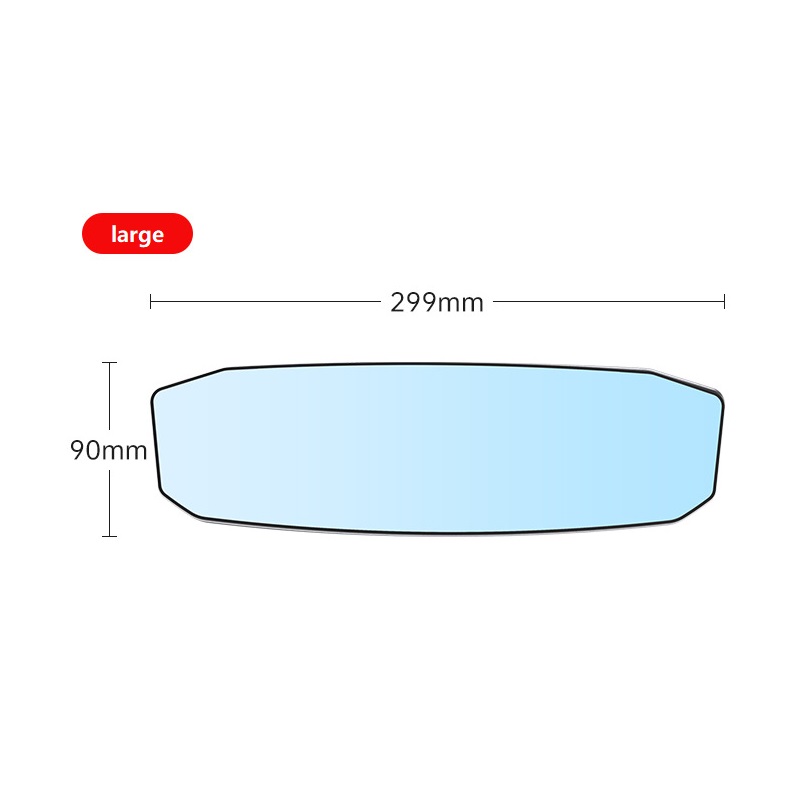 Car Rearview Mirror Wide Angle Rear View Mirror HD Glass 30cmX9cm Large Vision Universal Auto Mirror Replacement Part: army green