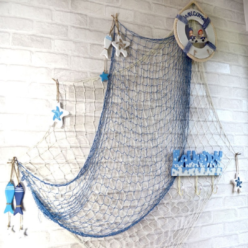 Fiskenet søskal søstjerne hængende hjem vægdekoration middelhavsstil havtema hjemindretning