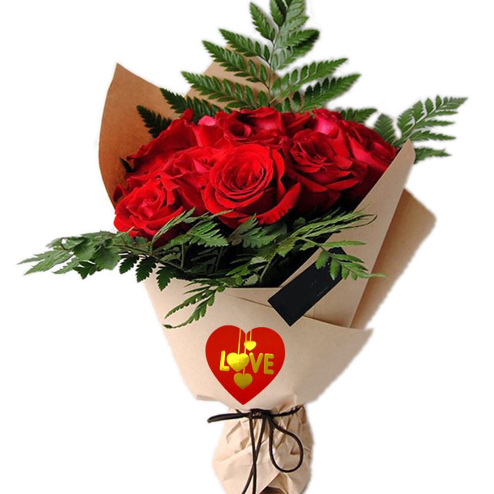 1 Roll Heart Shaped Self-adhesive Label Stickers Valentine's Day Stickers