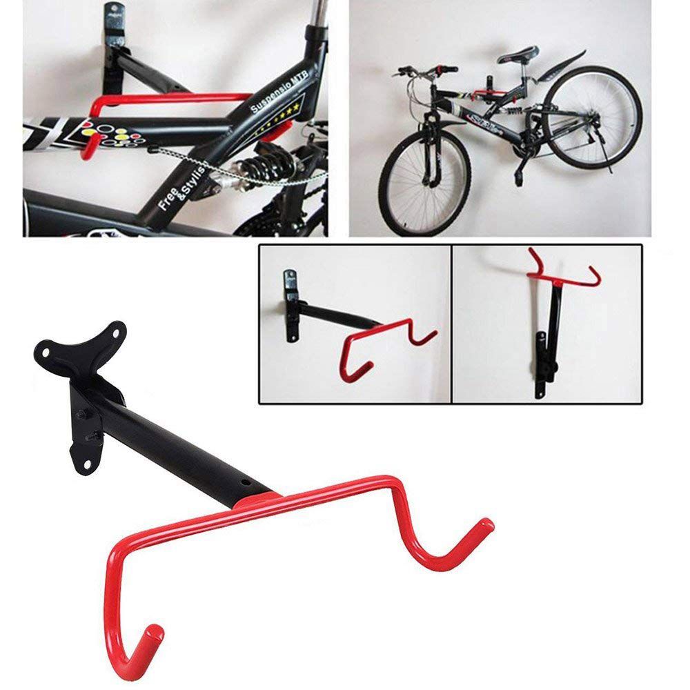 Cykelopbevaringsstativ vægmonteret cykelbøjlekrog solidt stål cykelvæghængekrog tunge cykelholdere fold ned bi: Default Title